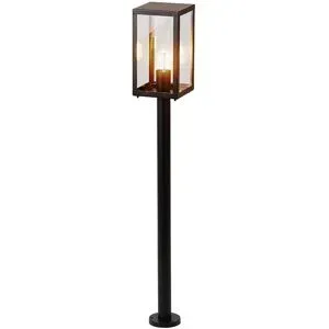 HOFTRONIC SMART Casey Smart LED Sockelleuchte - 100cm - 7W 806lm - IP65 wasserdicht - 1800K - 6500K weiß - Warm- bis kaltweiß - Wifi + Bluetooth - Außenleuchte - E27 A60 Filament Lichtquelle - Schwarz - Google Home, Amazon Alexa und Siri