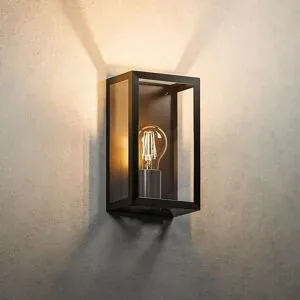 HOFTRONIC SMART Stella Smart Wandleuchte LED - Wifi + Bluetooth - 7W 806lm - Dimmbar - 1800-6500K - E27 A60 Filament Leuchtmittel - IP44 wasserdicht - Schwarz - Google Home, Amazon Alexa und Siri