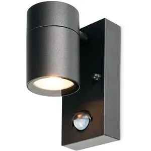 HOFTRONIC Mason LED Wandleuchte - 2700K warmweiß - Bewegungsmelder und Dämmerungsschalter - IP44 Wasserdicht - Strahler für den Innen- und Außenbereich - Schwarz