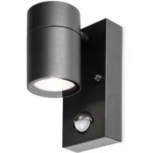 HOFTRONIC Mason LED Wandleuchte - 6500K tageslichtweiß - Bewegungsmelder und Dämmerungsschalter - IP44 Wasserdicht - Strahler für den Innen- und Außenbereich - Schwarz