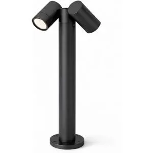 HOFTRONIC Aspen Doppel LED Sockellampe - 45cm - 8W 690lm - Schwenkbar - IP64 Wasserdicht - 4000K neutralweiß - Außenleuchte Wegeleuchte - Schwarz