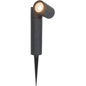HOFTRONIC Pinero LED Gartenstrahler mit Erdspieß - GU10 4 Watt 345 lumen - Dimmbar - Schwenkbar - 2700K warmweiß - IP65 Wasserdicht - Schwarz - Erdspießstrahler - Außenstrahler