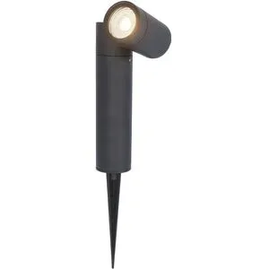 HOFTRONIC Pinero LED Gartenstrahler mit Erdspieß - GU10 4 Watt 345 Lumen - Dimmbar - Schwenkbar - 4000K neutralweiß - IP64 Wasserdicht - Schwarz - Gartenspot - Außenstrahler