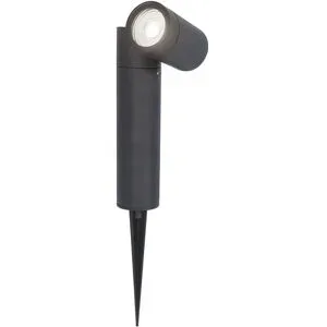 HOFTRONIC Pinero LED Gartenstrahler mit Erdspieß - GU10 4 Watt 345 Lumen - Dimmbar - Schwenkbar - 6500K tageslichtweiß - IP64 Wasserdicht - Schwarz - Gartenspot - Außenstrahler