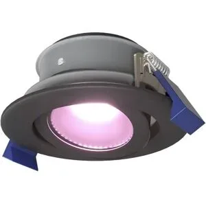 HOFTRONIC SMART Lima Smart Einbaustrahler - Wifi + Bluetooth - RGBWW - GU10 - Schwenkbar - Google Home, Amazon Alexa und Siri - IP65 Wasserdicht - Schwarz - Für innen, außen und bad