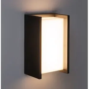 HOFTRONIC Jasper LED Wandlampe - 12 Watt 1200 Lumen - 3000K warmweiß - IP54 wasserdicht - Schwarz - Innen- und Außenbereich - Klassische Wandlampe
