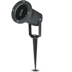 V-TAC LED Gartenstrahler mit Erdspieß - Dimmbar - Schwenkbar - GU10 Fassung - IP44 wasserdicht - Aluminium - Schwarz
