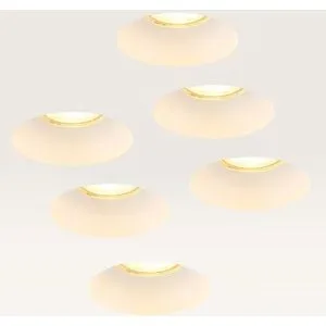 LUSENZ 6er-Set Einbaustrahler Junaro bianco ? Einbautiefe 100 mm ? 4W 345lm - 2700K ? IP20 für Innenbereich ? Weiß ? Mit Durchgangsverdrahtung