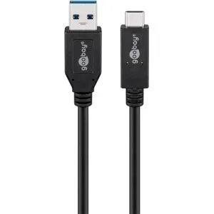 Goobay USB 3.1 GEN 2 (USB 3.0) USB-C (M) auf USB-A (M) Kabel - 10Gbit/s - Bis zu 60W - USB Adapter - OTG Kabel - 0.5m - Schwarz