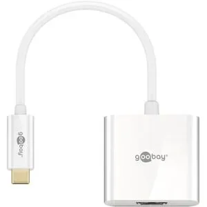 Goobay USB-C auf HDMI Adapter Kabel - 3840*2160p @ 60Hz & 3D - USB-C Adapterkabel - 0,2 Meter - Weiß