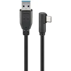Goobay USB 3.2 GEN 1 (USB3.0) Verbindungskabel - USB-C zu USB-A - 5Gbit/s - USB-Adapter - OTG-Kabel - 90° - 0.5m - Schwarz