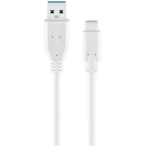 Goobay USB 3.2 GEN 1 (USB3.0) Verbindungskabel - USB-C zu USB-A - 5Gbit/s - USB-Adapter - OTG-Kabel - 0,2m - Weiß