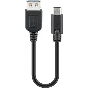 Goobay USB 3.2 GEN 1 (USB3.0) Verbindungskabel - USB-C zu USB-A - 5Gbit/s - USB-Adapter - OTG-Kabel - 0.2m - Schwarz