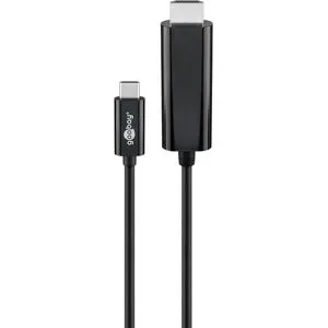 Goobay USB-C zu HDMI Kabel - 3840*2160p @ 60Hz & 3D - USB-C Adapterkabel - 1.8 Meter - Schwarz