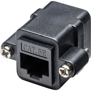 Goobay RJ45 CAT-6 Kupplung Verbinder mit Montageflansch - Netzwerkkabel Verbinder - Patchkabel Adapter - Schwarz