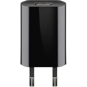 Goobay USB-A-Adapter - USB-A-Ladegerät - 1 Anschluss - Slim - 1000mA - Schwarz
