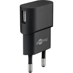 Goobay Micro-USB-Netzteil komplett - Micro-USB-Ladegerät - USB 2.0 Micro-Stecker - 1m - 3000mA - 15W - 5V - Schwarz