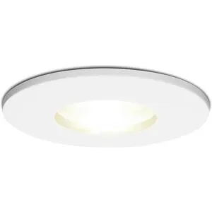 HOFTRONIC Barcelona LED Einbaustahler - Dimmbar - GU10 Fassung - 4 Watt 4000K neutralweiß IP44 spritzwassergeschützt - Weiß - Für Innen, Außen und Badezimmer