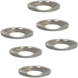 HOFTRONIC 6x Vegas LED-Einbaustrahler - Dimmbar - 4 Watt 6500K - Tageslichtweiß - IP44 spritzwassergeschützt - Aluminium - Für Innen, Außen und Badezimmer