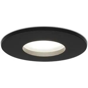 HOFTRONIC Porto LED-Einbaustrahler - Dimmbar - GU10 - 4 Watt 6500K tageslichtweiß - IP44 - Schwarz - Für Innen, Außen und Badezimmer