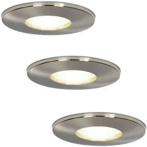 HOFTRONIC 3x Vegas LED-Einbaustrahler - Dimmbar - 4 Watt 4000K neutralweiß - IP44 spritzwassergeschützt - Aluminium - Für Innen, Außen und Badezimmer