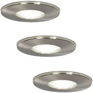 HOFTRONIC 3x Vegas LED-Einbaustrahler - Dimmbar - 4 Watt 6500K tageslichtweiß IP44 spritzwassergeschützt - Aluminium - Für Innen, Außen und Badezimmer
