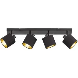 HOFTRONIC Tommy LED Deckenstrahler - 4-Flammig - Drehbar und dimmbar - E14 - Schwenkbar - Deckenstrahler - Deckenleuhte - Innen - Schwarz
