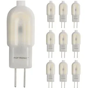 HOFTRONIC 10x G4 LED Lampe - 1,5W 140lm - 6500K tageslichtweiß - 12V - Ersetzt 13 Watt - G4 Fassung - Stiftlampe - Stiftsockellampe