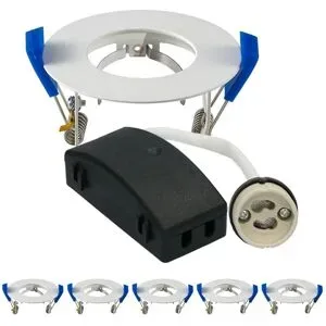 HOFTRONIC 6er Set Pisa - LED Einbaustrahler - Durchmesser 85mm - GU10 Fassung - Rund - IP65 für Bad und Außenbereich - Weiß