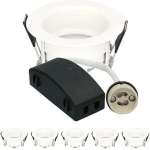 HOFTRONIC 6er Set Rio - LED Einbaustrahler - Durchmesser 85mm - GU10 Fassung - IP65 für Bad und Außenbereich - Rund - Weiß