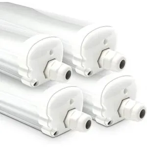 HOFTRONIC 4er Set LED Feuchtraumleuchte 120cm - IP65 Wasserdicht - 36W 4320 Lumen (120lm/W) - 4000K neutralweiß - Verknüpfbar - IK07 - S-Series Tri-Proof-Deckenleuchten