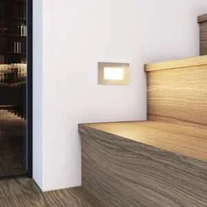 HOFTRONIC Dillon LED Wandeinbauleuchte Edelstahl - 3 Watt 340 Lumen - 3000K warmweiß - IP54 - Einbaustrahler rechteckig - Gartenbeleuchtung - Treppenbeleuchtung