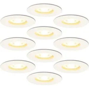 HOFTRONIC 10x Bari Einbaustrahler - 4 Watt 345 Lumen - 2700K warmweiß - Dimmbar - IP65 - Weiß - für Innen und Außen - GU10 Fassung
