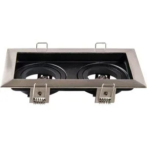 HOFTRONIC Durham LED Einbaustrahler Doppel - Schwenkbar - 10x18 cm - GU10 Fassung - Eckig - IP20 für den Innenbereich - Edelstahl