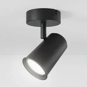 HOFTRONIC Riga - LED Deckenleuchte - 4 Watt 345 Lumen - Schwenkbar - 6500K tageslichtweiß - GU10 - Dimmable - IP20 für Innenbereich - Schwarz