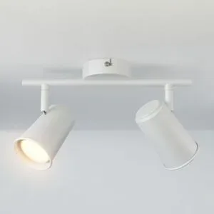 HOFTRONIC Riga - LED Deckenleuchte - 2 Flammig - 8 watt 690 lumen - Schwenkbar - 2700K warmweiß - GU10 - Dimmable - IP20 für Innenbereich - Weiß