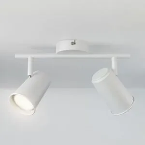 HOFTRONIC Riga - LED Deckenleuchte - 2 Flammig - 8 Watt 690 Lumen - Schwenkbar - 4000K neutralweiß - GU10 - Dimmable - IP20 für Innenbereich - Weiß