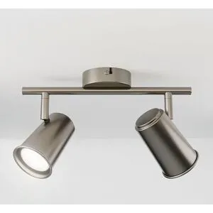 HOFTRONIC Riga - LED Deckenleuchte - 2 Flammig - 8 Watt 690 Lumen - Schwenkbar - 6500K tageslichtweiß - GU10 - Dimmable - IP20 für Innenbereich - Edelstahl