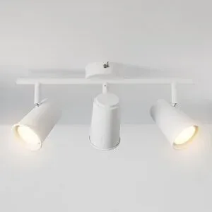 HOFTRONIC Riga - LED Deckenleuchte - 3 Flammig - 14 Watt 1200 Lumen - Schwenkbar - 2700K warmweiß - GU10 - Dimmable - IP20 für Innenbereich - Weiß