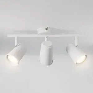 HOFTRONIC Riga - LED Deckenleuchte - 3 Flammig - 12 Watt 1035 Lumen - Schwenkbar - 4000K neutralweiß - GU10 - Dimmable - IP20 für Innenbereich - Weiß