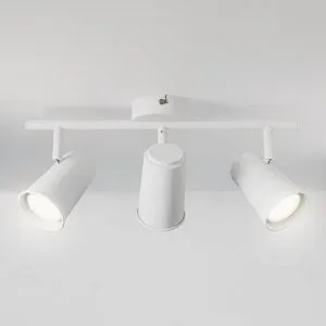 HOFTRONIC Riga - LED Deckenleuchte - 3 Flammig - 12 Watt 1200 Lumen - Schwenkbar - 6500K tageslichtweiß - GU10 - Dimmable - IP20 für Innenbereich - Weiß