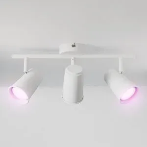 HOFTRONIC SMART Riga - LED smart Deckenleuchte - 3 Flammig - 15 Watt 1200 Lumen - Schwenkbar - RGBWW - GU10 - Wifi + Bluetooth - Google Home, Amazon Alexa und Siri - IP20 für Innenbereich - Weiß
