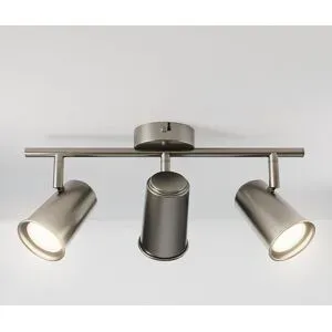 HOFTRONIC Riga - LED Deckenleuchte - 3 Flammig - 12 Watt 1035 Lumen - Schwenkbar - 4000K neutralweiß - GU10 - Dimmable - IP20 für Innenbereich - Edelstahl