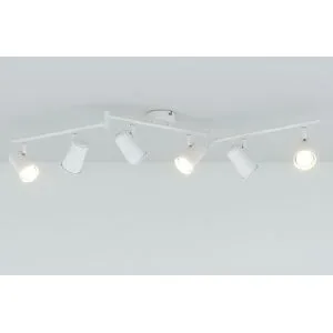 HOFTRONIC Riga - LED Deckenleuchte - 6 Flammig - 24 Watt 2070 Lumen - Schwenkbar - 4000K neutralweiß - GU10 - Dimmbar - IP20 für Innenbereich - Weiß