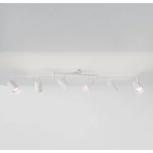 HOFTRONIC SMART Riga - LED smart Deckenleuchte - 6 Flammig - 30 Watt 2400 Lumen - Schwenkbar - RGBWW - GU10 - Wifi + Bluetooth - Google Home, Amazon Alexa und Siri - IP20 für Innenbereich - Weiß