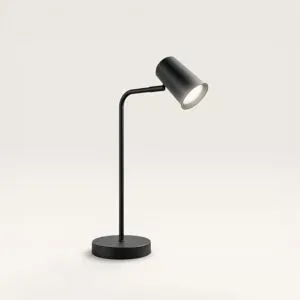 HOFTRONIC Riga - LED Tischlampe - 4 Watt 345 Lumen - 6500K weiß - Schwenkbar und drehbar - Mit Schnurdimmer - Schreibtischlampe - GU10 - IP20 für den Innenbereich - Schwarz