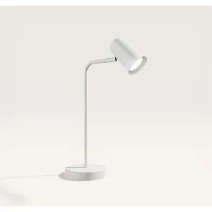 HOFTRONIC Riga - LED Tischlampe - 4 Watt 345 Lumen - 6500K weiß - Schwenkbar und drehbar - Mit Schnurdimmer - Schreibtischlampe - GU10 - IP20 für den Innenbereich - Weiß