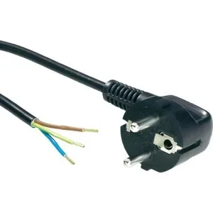 HOFTRONIC Netzkabel 3 Meter - Eurostecker (Schuko) mit Erdung - 3x0,75 mm² - 220-240 Volt - Schwarz