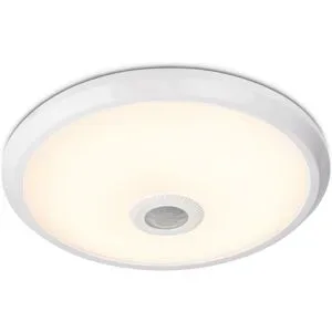 HOFTRONIC LED Deckenleuchte - Bewegungsmelder und Dämmerungsschalter - Rund - Ø29 cm - 12 Watt - 1000 Lumen - 3000K warmweiß - Weiß - IP20 für innen