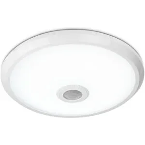 HOFTRONIC LED Deckenleuchte - Bewegungsmelder und Dämmerungsschalter - Rund - Ø29 cm - 12 Watt - 1160 Lumen - 6400K Tageslichtweiß - Weiß - IP20 für innen